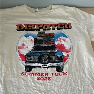 Dispatch Summer Tour 2025 Graphic Tee - Cream with Red & Blue
